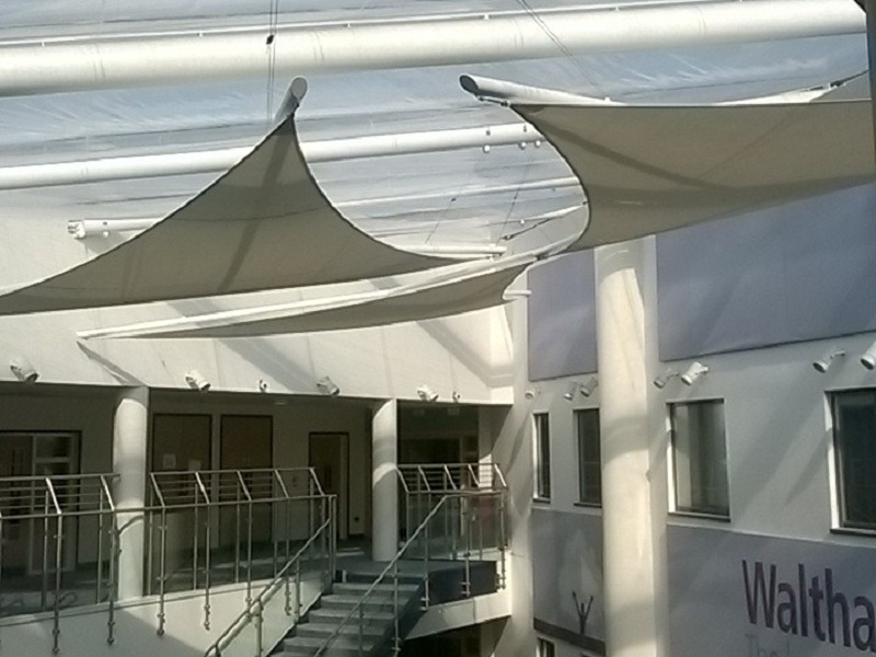 Shade sail canopies at Walthamstow Academy